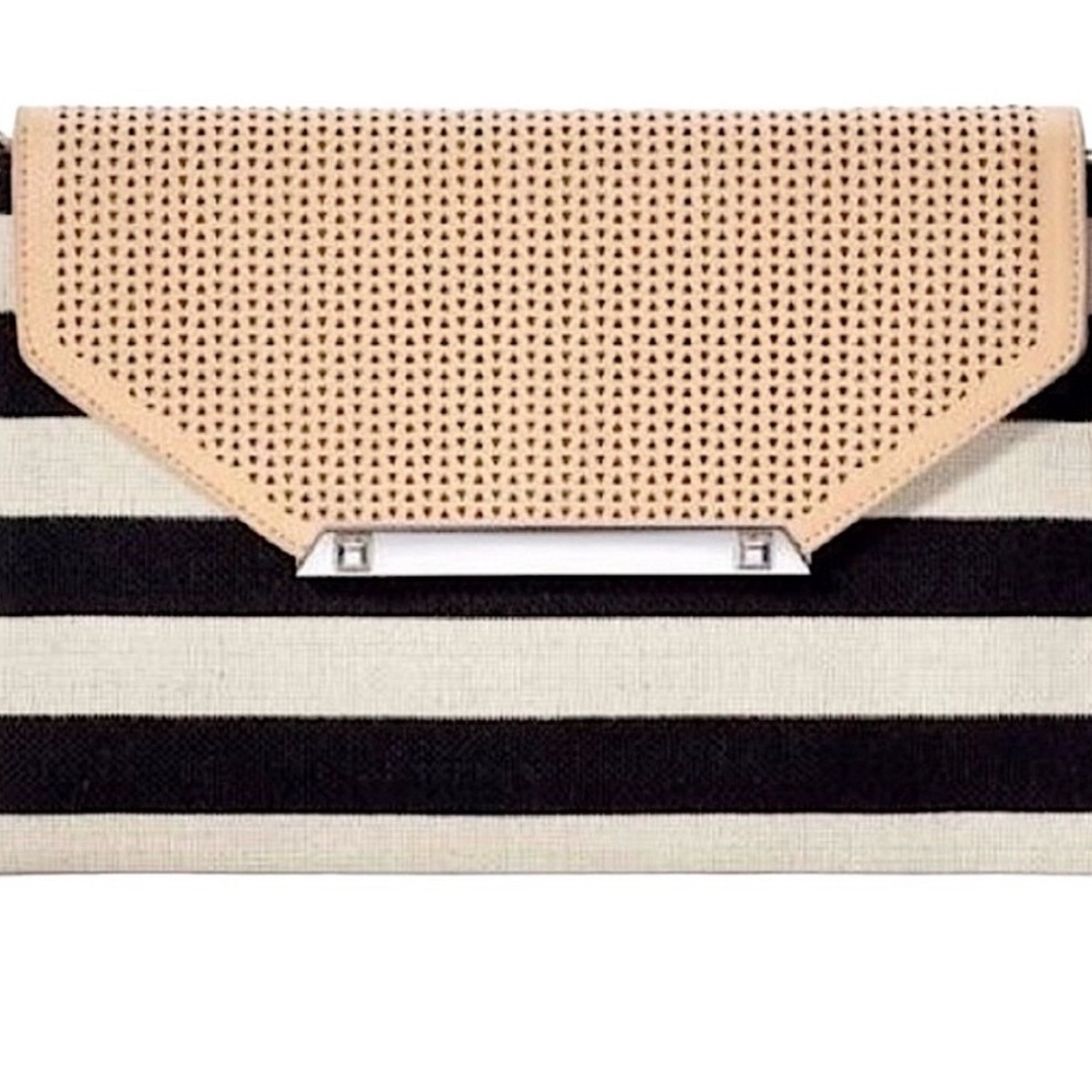 Stella & Dot Multicolor Striped Clutch